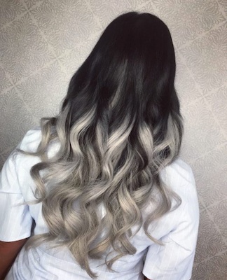 Black to Silver Ombre